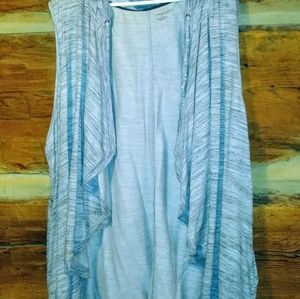 Draped hooded tunic vest